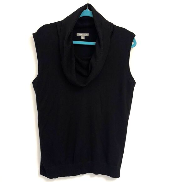 Roz & Ali Women's (2X) Black Sleeveless Cowl Neck Sweater 9”of Material for Cowl - Picture 2 of 11